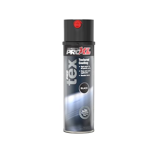 ProXL ProTex Black Coat Texture Spray - 500 ml | Premium Textured Dark Coating | Ideal Look For Car Bumper & Trim Repairs | Comes With Dual Nozzle System | Achieve a Course & Fine Finish