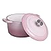 SHALOLY Cacerolas con Tapa Olla de Hierro Fundido esmaltado Olla de Sopa Redonda y Profunda, Sartén Antiadherente para estofar al Vapor Hornear Asar Saltear Asar a Fuego Lento,Pink-16cm (Pink 20cm)