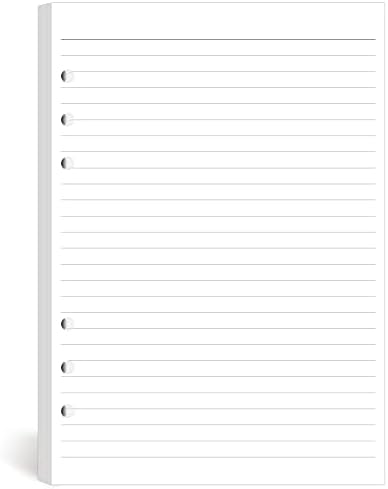 A5 Planner Filler Paper 5-3/4" x 8-1/4", College Ruled, 6-Hole Punched Loose Leaf Paper for 6-Ring Binders, Pack of 100 Sheets