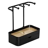 Akfldms Organizador de Joyas, Expositor, Bandeja de Madera, para Guardar Pendientes, Pulseras, Collares y Anillos.