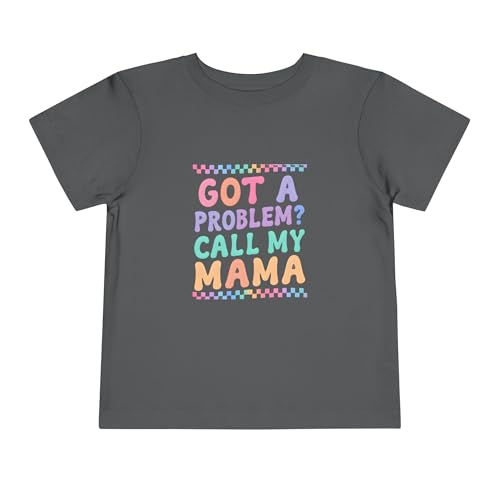 Got A Problem? Call My Mama Tee | Pastel Kids Shirt, Toddler Graphic Tee Asphalt