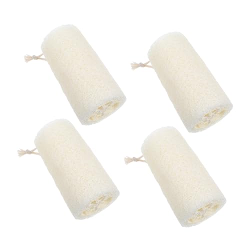 Gatuida 4 piezas Esponja de Ducha Natural de Luffa Exfoliante Suave para Piel Seca Esponja Corporal Ecológica para Baño y Limpieza Versátil