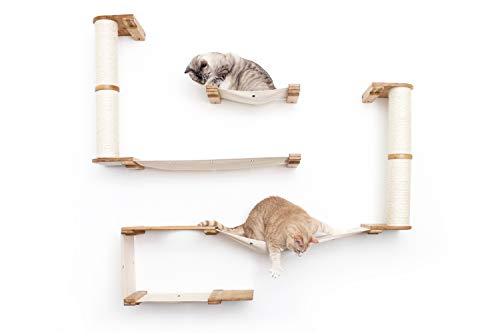 CatastrophiCreations The Roman Cat Fort - Multiple-Level Cat Hammock & Climbing Activity Center Wall-Mounted Cat Tree Shelves