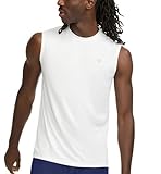 Champion Men's Athletic Muscle T-Shirt, Standard Fit, Moisture Wicking, Anti Odor, Available in Regular and Big & Tall, White, Large