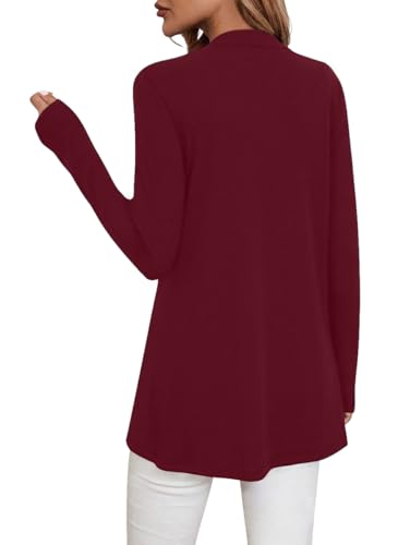 Image of Sweet Hearts Long Sleeve Black Cardigan for Women- Lightweight Open Front Knit Sweaters Women's Kimonos Fall Duster