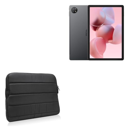 BoxWave Case Compatible with Blackview Oscal Pad 18 - Polar Jacket, Puffy Padded Material Zip Up Sleeve Pouch - Jet Black