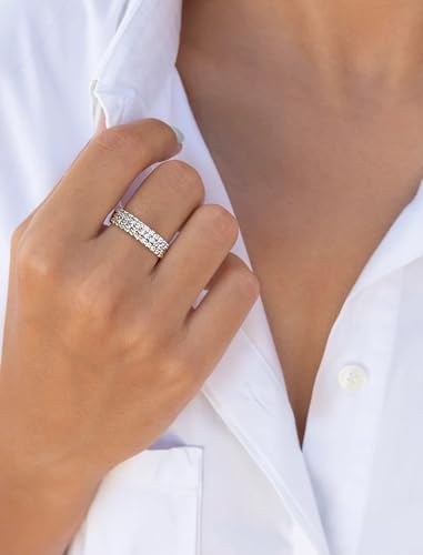 STARCHENIE Stackable Ring for Women 925 Sterling Silver Eternity Band Thin Rings Size 5-104