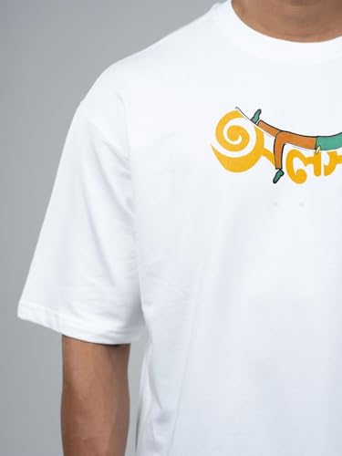 Image of Men's Pure Cotton Casual T-Shirt - Alas - Khai Dai Ghumai Bengali Quote Tee | Unisex Fit (Regular & Oversized) | 180 /220 GSM | Half Sleeve, Round Neck | S-5XL | White, Black