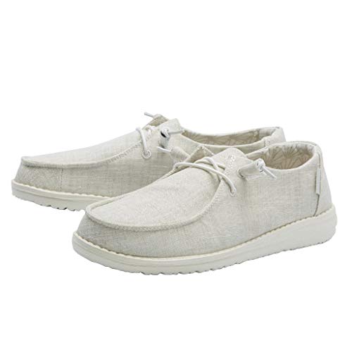 Image of HEYDUDE Women's Wendy Sparkling Cream Size 5 | Women's Shoes | Women's Lace Up Loafers | Comfortable & Light-Weight