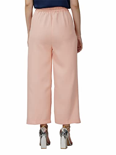 Image of fabcoast High Waist Wide Leg Loose Relaxed fit Women Pants - Flare Style, Half Waistband, Soft and Breathable Fabric - Ideal for Casual and Formal Wear.
