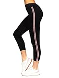 BOLF Damen Leggings Jogginghose Traininghose Yogahose Sporthose Fitness Jogg Hose Slim Fit Sport Style TS214 Schwarz L [F6F]