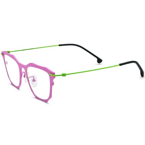 Image of FONEX Pure Titanium Glasses Frame Men Square Magnet Clip On Eyeglasses with Polarized Lens