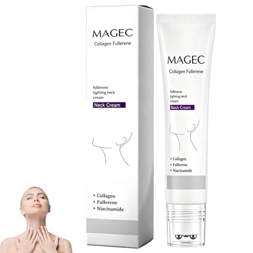 MAGEC Cream Magic Collagen Fullerene Neck Cream Collagen Neck Cream with 5 Rollers Firming Neck Skincare with Collagen Peptides Tightening Cream for Skin 50g / 1.77oz (1pcs)
