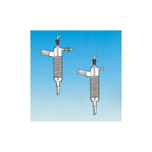 5974-10 Series Friedrich Condenser with #7 Inlet Bushing and Tube, Size D Hose Barb, 24/40 Side and Bottom, 250 mm Jacket