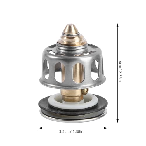 Image of balacoo Bounce Drain Plug Anti-Clogging Bathroom Sink Drain Stopper 2-Pack Pressure Bounce Core Pop up Stopper for Wash Basin Kitchen Laundry Sink 1.96 X 1.37 X 1.37 in