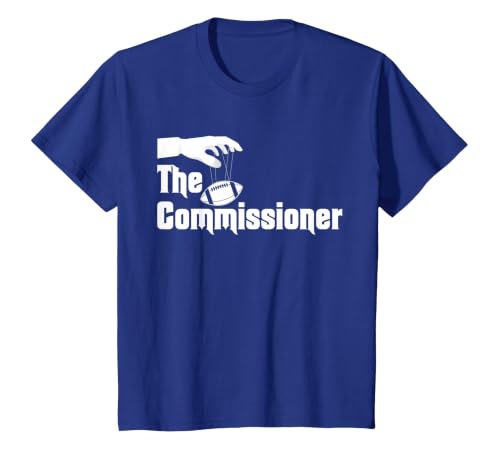 The Commissioner Funny Fantasy Football T-Shirt, Youth, Royal Blue, Large