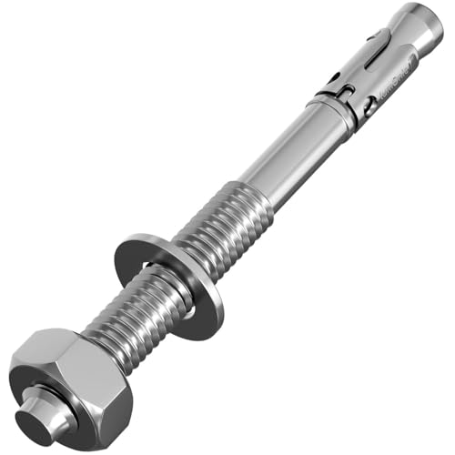 5x Lumonic Almohadilla de anclaje para cargas pesadas M10 x 140 galvanizado I Para uso como clavija metálica I Para diferentes tipos de accesorios tra