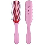 Denman D3 Original Curl Definer & Styler – 7 Row Detangling Brush for Smooth, Defined Curls – Precision Styling Brush for Curly or Straight Hair, Pink Crush