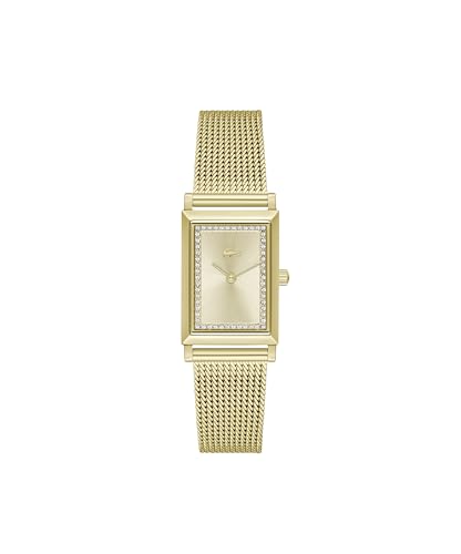 Lacoste Zwei-Zeiger-Quarzwerk-Uhr für Damen Kollektion Catherine mit Goldfarben Edelstahl-Mesh-Gliederarmband - 2001315 Lacoste Zwei-Zeiger-Quarzwerk-Uhr für Damen Kollektion Catherine mit Goldfarben Edelstahl-Mesh-Gliederarmband - 2001315