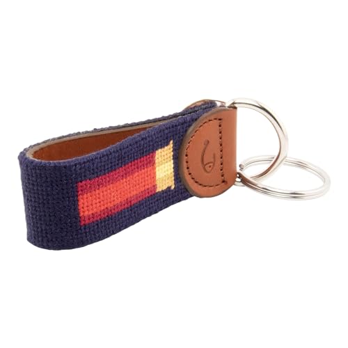 Image of Leather Hand-Stitched Needlepoint Key Fob or Key Chain