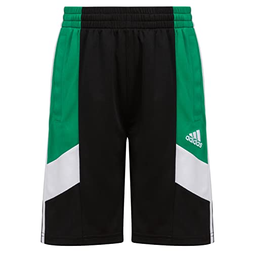 adidas Boys' Elastic Waistband Classic 3S Short, Black Green White, Large