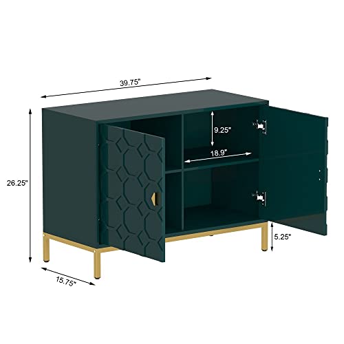 Boyel Living Sideboard Cabinet, Freestanding Storage Cabinet 2-Door Accent Cabinet For Living Room, Hallway, Entryway Or Kitchen (Green) #TOP1