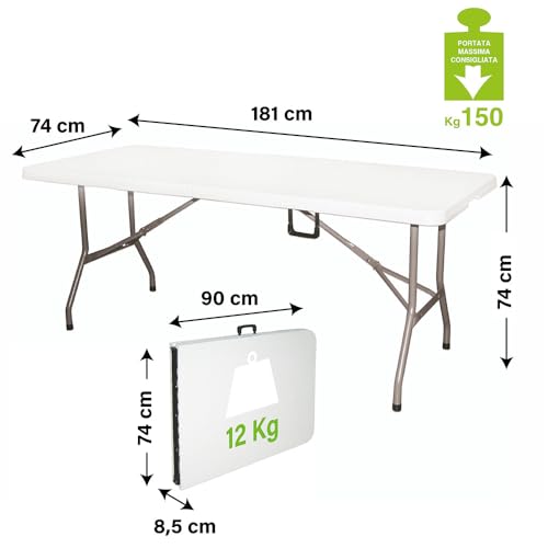 Table pliante valise blanche pour optimiser l'espace de stockage - 4