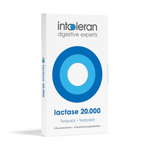 Intoleran Lactase 20,000 Digestive Enzymes - Testpack 6 Tablets | Supplement for Lactose Intolerance | Lactase Enzyme that Helps Digest Dairy & Lactose | Highest Dosed & Fast Acting | Pure & Vegan