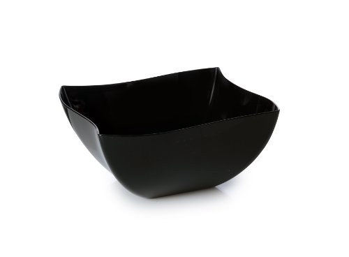 Fineline Settings Wavetrends Black China-Like Square 16 oz. Serving Bowl 80 Pieces
