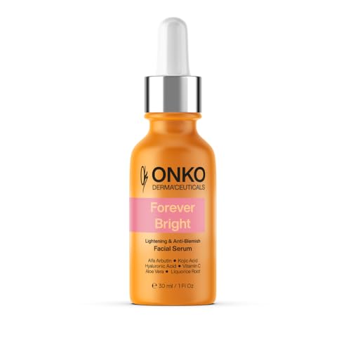 ONKO DERMA'CEUTICALS Forever Bright Skincare, Vitamin C, Aloe vera, Hyaluron serum, Alpha arbutin, Gesichtspflege, Augenringe Entfernen, Dark Spot Correcting Glow Serum, Vegan, 30 ml