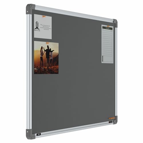 Image of Scholar Art Metis 2x3 Feet Bulletin Notice Board for Wall & Study Table | Vibrant & Versatile Crape Cloth + High Density Soft Board for Pinning Photos, Sticky Notes & Reminders (Grey)