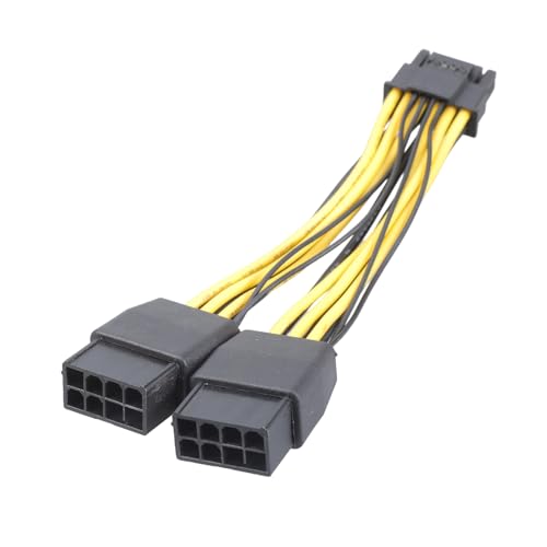 Mllepjdh Cable adaptador doble de 8 pines de 6 + 2 pines a 12 + 4 pines de 8 pines a 16 pines para placas base 12VHPWR RTX4070 mejora la estabilidad