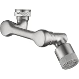 Brushed Nickel Faucet Extender for Bathroom Sink, Biveah Brass 1080° Rotating Splash Filter Dual-fun