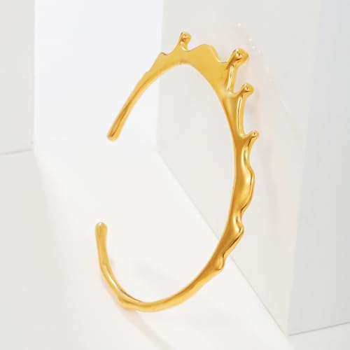 Gold Bangle for Women - 18K Gold Plated Stainless Steel Love Friendship Crystal Bracelets with Cubic Zirconia3