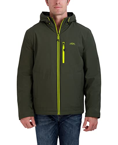 Image of HFX Men's Water Resistant Softshell Jacket Long Sleeve Zip Up Sherpa Lined Hooded Coat