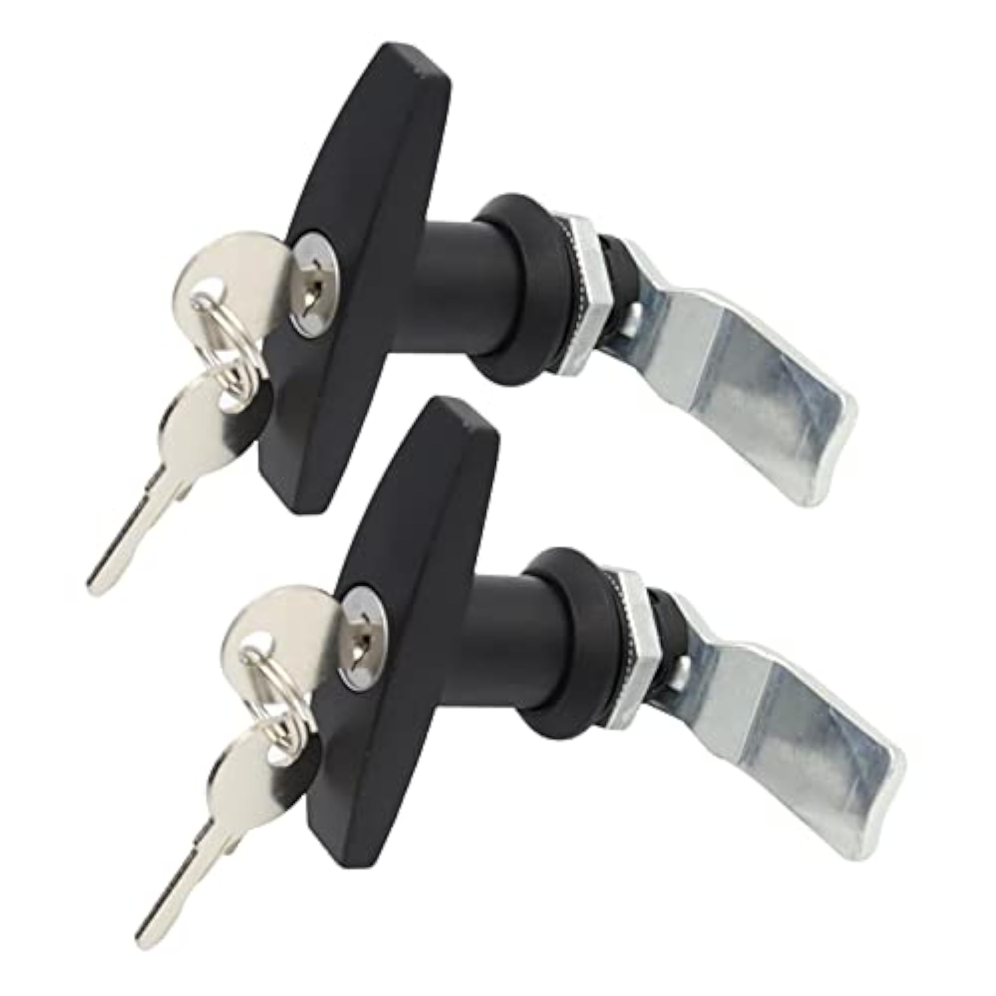 T-Shape Handle Lock with Keys Zinc Alloy Caravan Canopy Locks 2Pcs Black