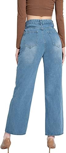 BZOF High Waisted Wide Leg Jeans for Women Boyfriend Jean 90s Non-Stretch (as1, Alpha, m, Regular, Regular, Blue)