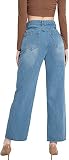 BZOF High Waisted Wide Leg Jeans for Women Boyfriend Jean 90s Non-Stretch (as1, Alpha, m, Regular, R