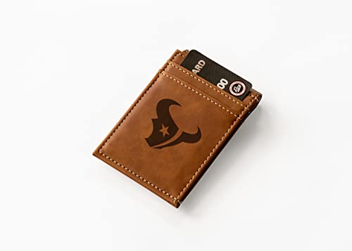 Image of Rico Industries NFL Laser Engraved Front Pocket Wallet, Houston Texans, 2.75 x 4-