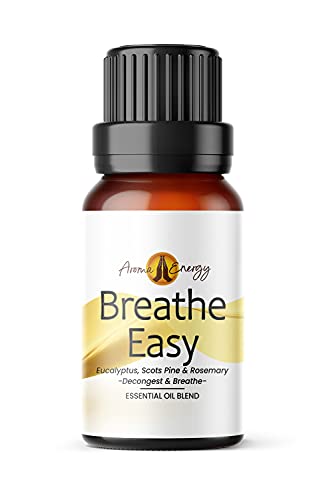 Breathe Easy Life Oil (10ml) - Blend of Eucalyptus, Scots Pine & Rosemary Pure & Natural Essential Oils (Use with Aromatherapy Diffuser, Burner, During Yoga, Meditation, Massage, Bath)