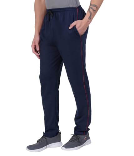 Image of RUGAN Men's Cotton Track Pants Regular Fit | Sports Gym Joggers Lower with Dual Zipper Pockets