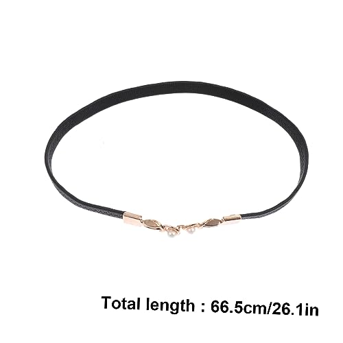 2Pcs Women Decorative Elastic Waist Belts Stretchy Casual Clothing Accessory for Dresses and Shirts Pearl Buckle Design2