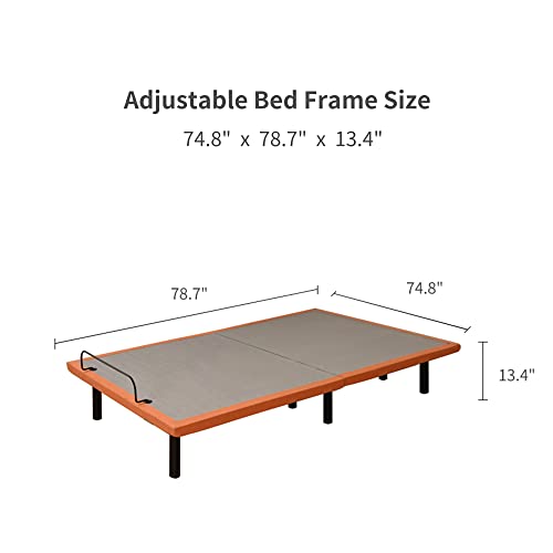 Image of ESHINE Adjustable Bed Frame King, Zero Gravity, Ergonomic Electric Bed Base | Foot & Head Incline, APP Control, Wireless Remote, Anti-Snore, King, 2000 Series