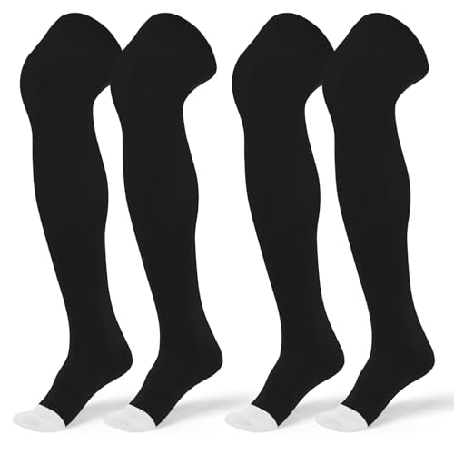 2 Pair High Football Baseball Socks Multiple Sizes Over the Knee Baseball Socks Extra Long Soccer Sock for Boys Men
