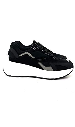 Baskets Cesare Paciotti 4US homme noir en cuir élégantes