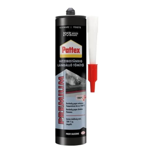 Hitzebeständige Dichtungsmasse Schwarz bis 1200 °C – Feuerfester Dichtstoff für Ofen Kamin Grill Schornstein Rauchrohr Reparatur flammhemmend vibrationsfest rissfrei schrumpffrei (1 x 280ml)