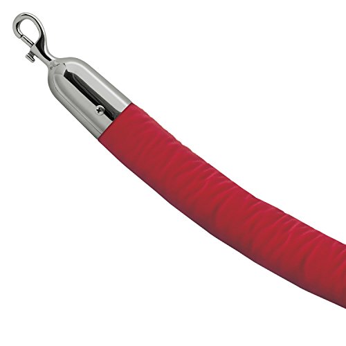 Lavi Industries - 40-930161/4CR Velvet Rope with Snap Hooks, 4 feet long, Cardinal Red and Polished Stainless Steel Lavi Industries - 40-930161/4CR Velvet Rope with Snap Hooks, 4 feet long, Cardinal Red and Polished Stainless Steel