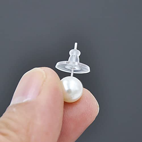 100Pcs Bullet Clutch Earring Backs With Pad 50Pairs Earring Safety Backs, Earring Backs For Dropy Ears Studs Fishhook Earring Backs Replacements Clutch Back Earrings Replacement For Heavy Earring #TOP4