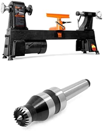 WEN 4.5-Amp 12-Inch by 18-Inch 5-Speed Benchtop Wood Lathe and 3/4-Inch MT2 Crown Revolving Live Center for Wood Lathes (LA3424, LA1334)