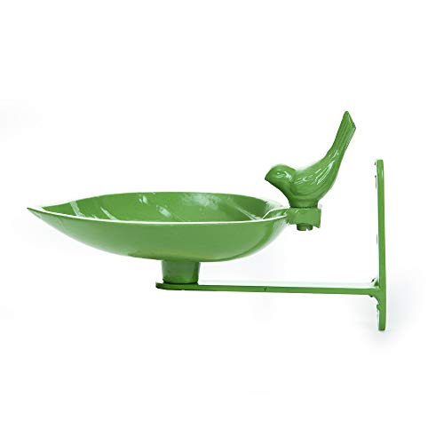 Image of Sharpex Sturdy Steel Plant Hanger Bird Bath Or Feeder Rust Brown, Cast Iron Wall Mount Bird Feeder Great for Attracting Birds (Green, 2, 12 X 10 X 10 Cm)